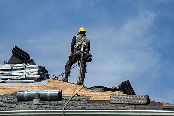 Professional Gutter Installation technician working in Quincy, IN
